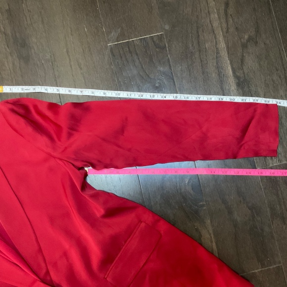 Ann Taylor The Longline Blazer in Satin Gingham Red size 2 - Picture 8 of 13